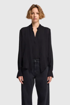  BOW SHIRT SILK BLACK 