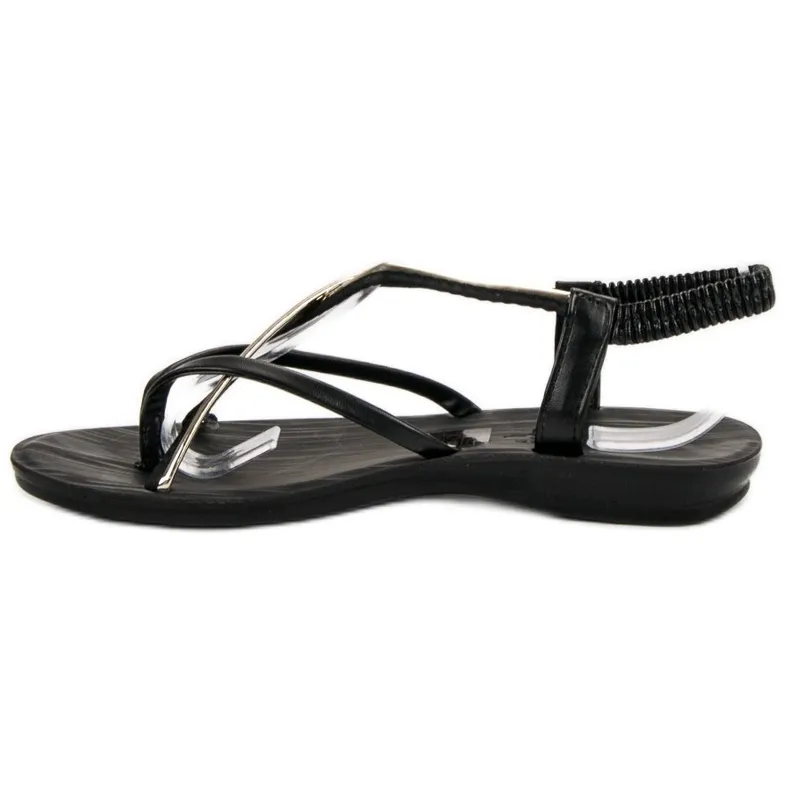 Camo Zwarte instapsandalen