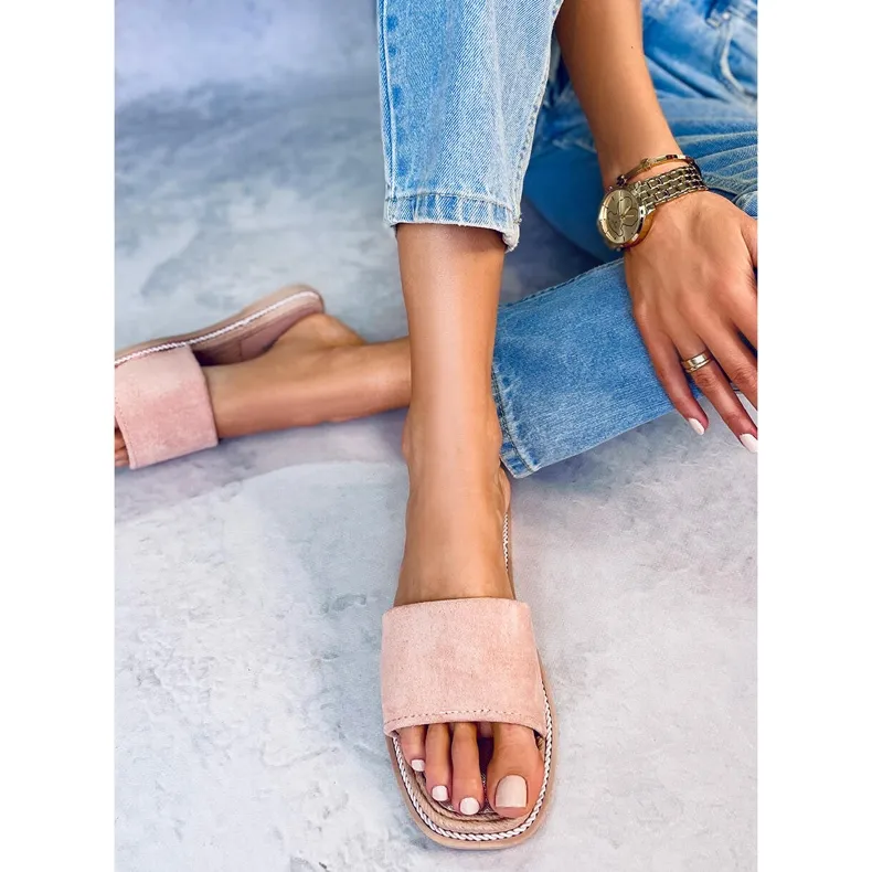 Daniels Roze suède damesslippers
