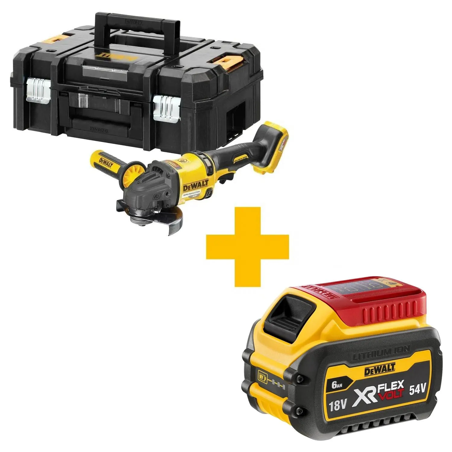 DeWALT DCG418NT XR FlexVolt Accu Haakse Slijper 125mm 54V Basic Body in TSTAK