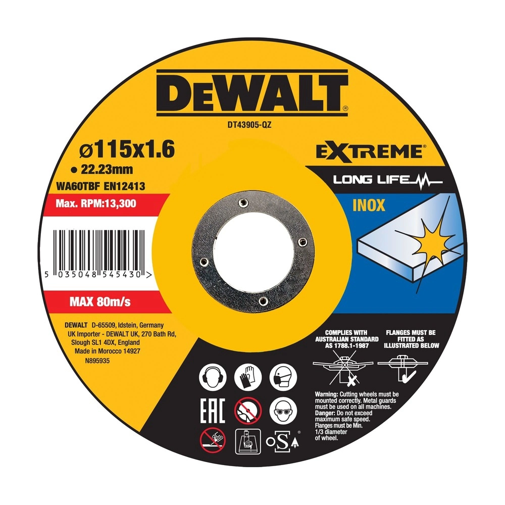DeWALT Extreme 2X Doorslijpschijf Metaal 11 x1,6x22,2mm