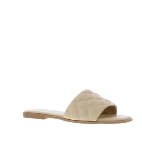 Ella Cruz Orsila Ruit Stiksel Muiltje Beige