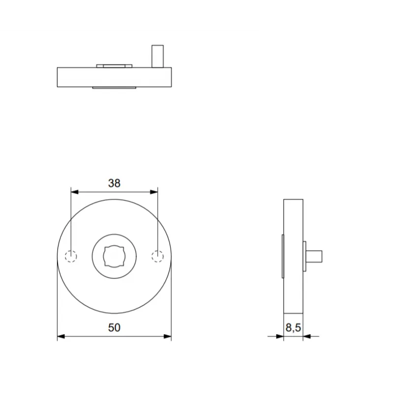 GPF Ronde click rozet 50x6mm wit