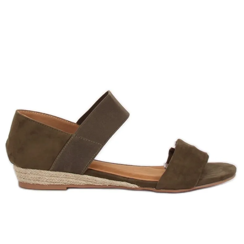 Groene espadrillessandalen 9R71 Groen veelkleurig groente