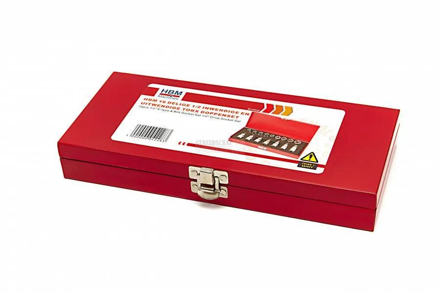 HBM 16DELIGE 1/2" INWENDIGE EN UITWENDIGE TORX DOPPENSET