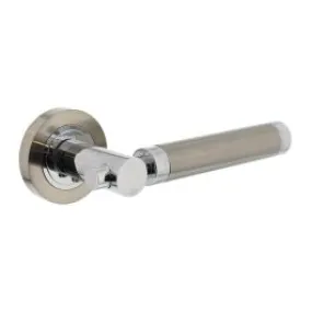 INTERSTEEL Deurkruk 1698 Birgit op rond rozet 7mm nokken chroom/nikkel mat