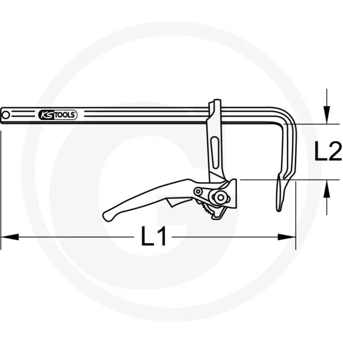 KS TOOLS LIJMTANG MET SNELSPANMOGELIJKHEID  SPANBREEDTE 1000MM