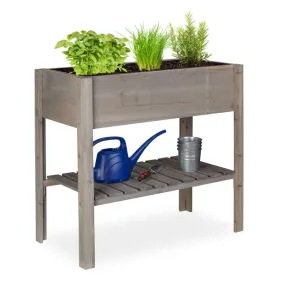 Moestuinbak hout grijs