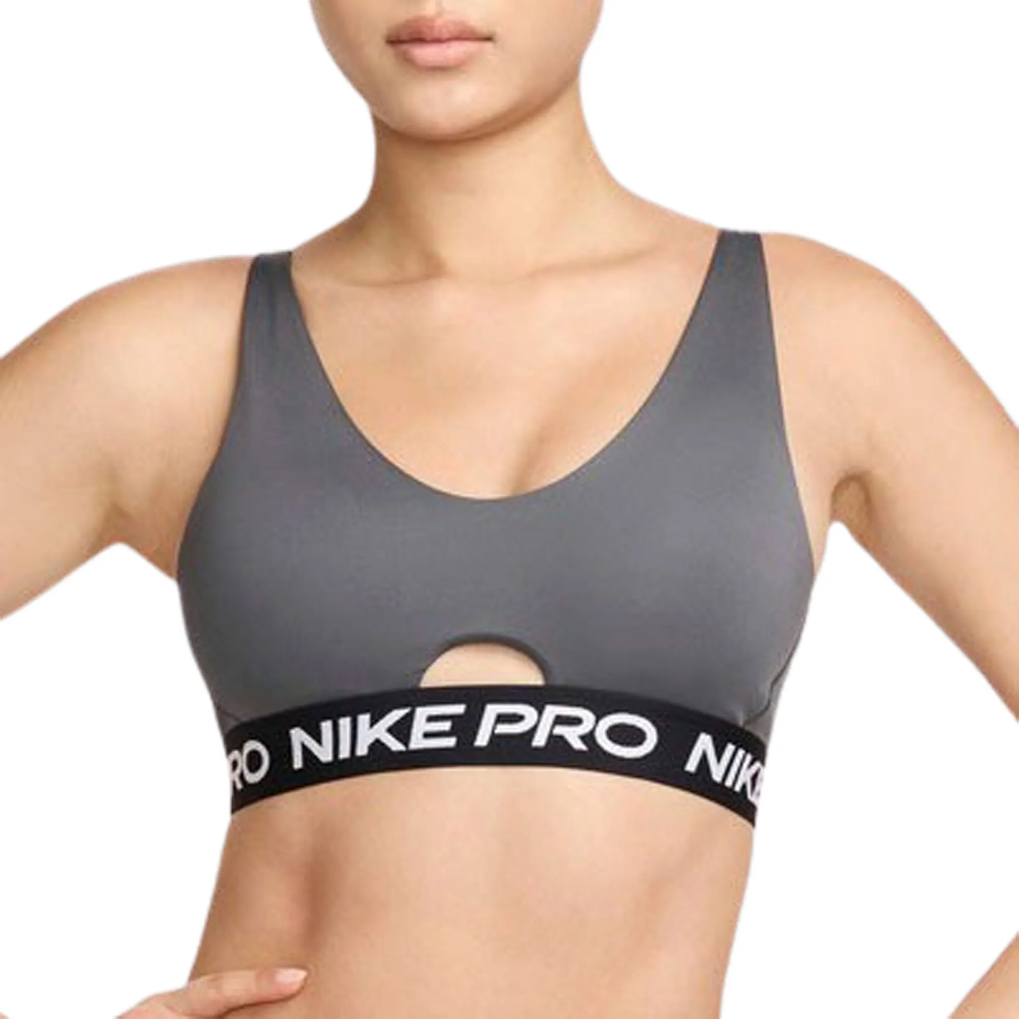 Nike Indy Plunge padded sport-bh met medium ondersteuning Grijs