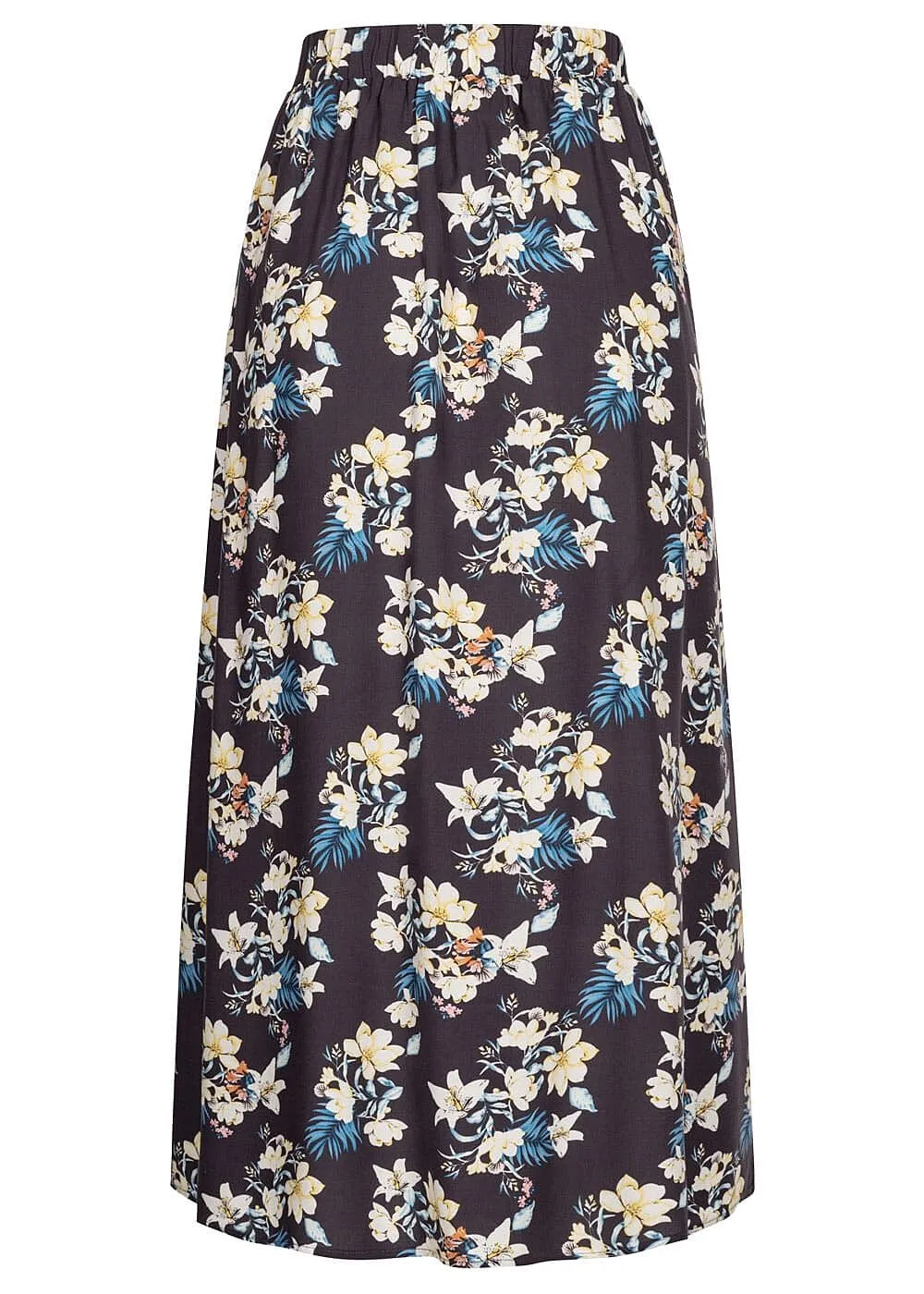Pieces Dames Viscose Rok hoge taille bloemenprint marineblauw