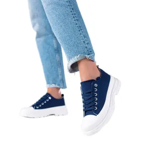SHELOVET Marineblauwe damessneakers