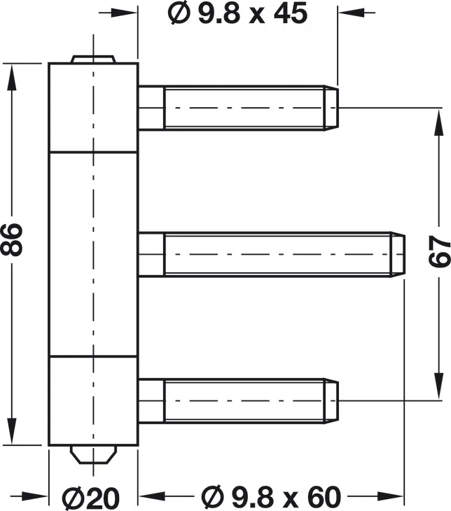 STIFTPAUMELLE, ANUBA HERKULA 320 SMRA, HERKULA 320 SMFR, VOOR HUISDEUREN MET OPDEK TOT 120/150 KG