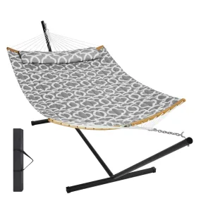 VEVOR hangmat voor 2 personen Dubbele hangmat met gebogen spreidstok, afneembaar kussen en draagbare draagtas Outdoor hangmat Dr